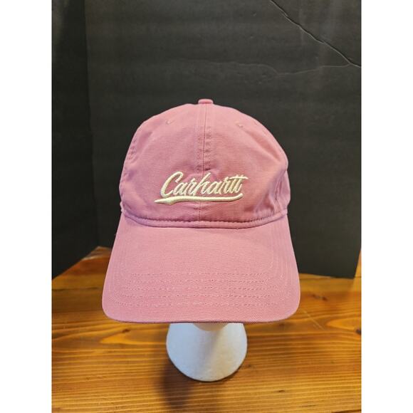 Carhartt Hat Cap Logo Pink One Size Adjustable Stretch Strapback Casual - Picture 1 of 5
